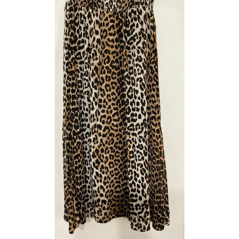 Ganni Leopard Print High Rise Midi Skirt Size EU 38 Small - Picture 4 of 7